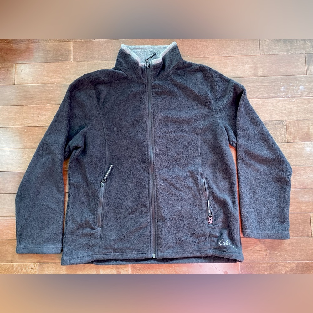 Cabela’s Mens Sweater Full Zip Sz L in Color Black